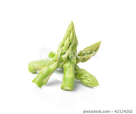 Fresh green asparagus on white background 42124202