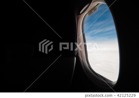 Window of airplane show aerial view 42125229