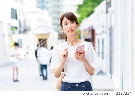A young lady (a smartphone) A young lady (a smartphone) 42127234