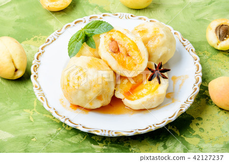 Fruit dumplings with apricot Fruit dumplings with apricot 42127237
