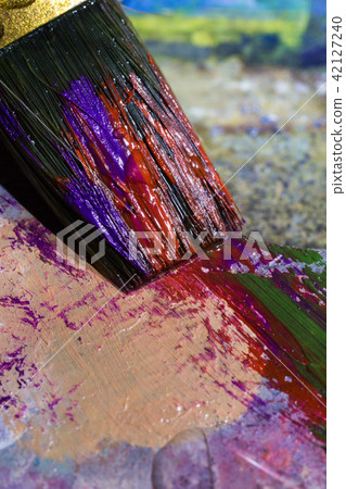 brush tassel macro palette villi paint 42127240