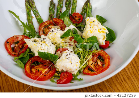 Salad with cheese and asparagus Salad with cheese and asparagus 42127259