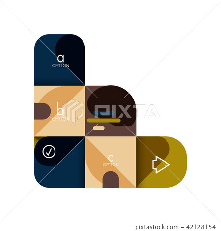 Infographics option and step by step in rounded squares, element of chart, graph, diagram with 42128154