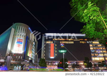 Shooting the Fukuoka City Hakata Station Area in the Fukuoka Bus Terminal Night 42128822