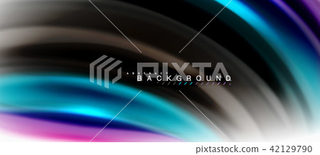 Fluid liquid mixing colors concept on light grey background, curve flow, trendy abstract layout 42129790