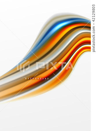 Fluid liquid mixing colors concept on light grey background, curve flow, trendy abstract layout Fluid liquid mixing colors concept on light grey background, curve flow, trendy abstract layout 42129803
