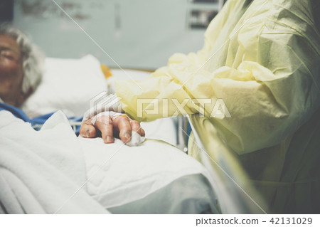 Patient relative taking care of the elder patient 42131029