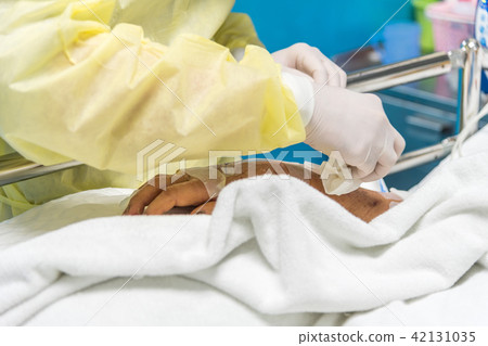 Patient relative taking care of the elder patient 42131035