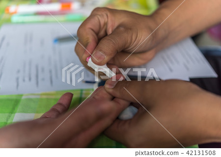 Thai women health check by blood sugar levels 42131508