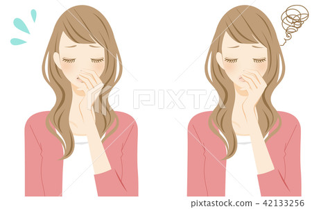 A woman suffering from aging odor 42133256