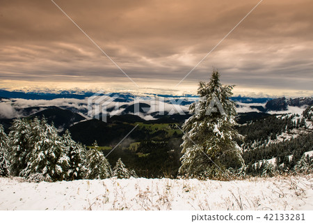 Mountain landscape after first snow Mountain landscape after first snow 42133281