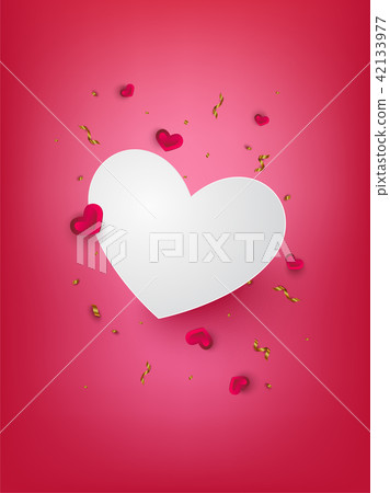 Little red Hearts and big white heart. Little red Hearts and big white heart. 42133977