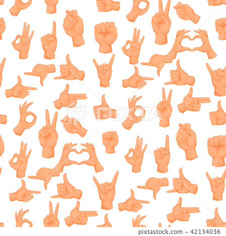Hands deaf-mute gestures human pointing arm people gesturing communication message seamless pattern 42134036