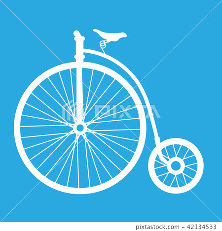 Cartoon penny farthing bicycle old bicycle icon Stock