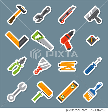 Hands with construction tools worker equipment house renovation handyman vector illustration. 42136252