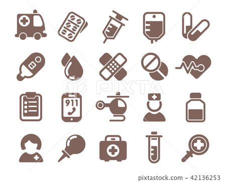 Health medical emergency vector icons healthcare medication drug laboratory science chemical capsule 42136253