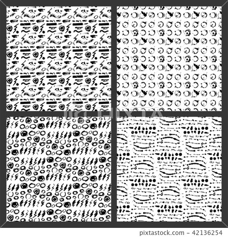 Vector set of ink splashes blots splatter collection grunge design element and art messy backdrop 42136254