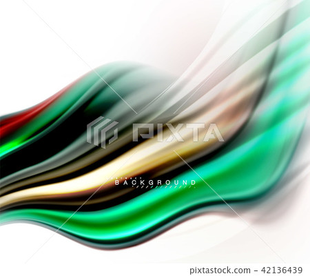 Fluid liquid mixing colors concept on light grey background, wave and swirl curve flow line, trendy Fluid liquid mixing colors concept on light grey background, wave and swirl curve flow line, trendy 42136439
