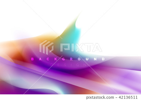 Holographic paint explosion design, fluid colors flow, colorful storm. Liquid mixing colours motion 42136511