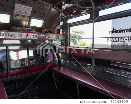 Thai songtail car / inside of a songthaew, Thailand 42143109