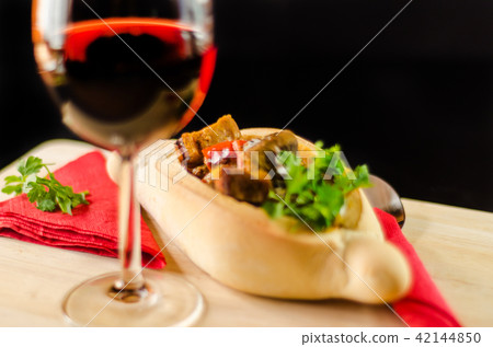 goulash with large pieces of meat  42144850