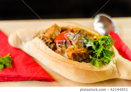 goulash with large pieces of meat goulash with large pieces of meat 42144851