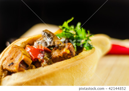 goulash with large pieces of meat goulash with large pieces of meat 42144852