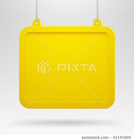 Yellow hanging sign against 42145809