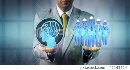Manager Pairing AI With Blue Collar Work Team 42145824