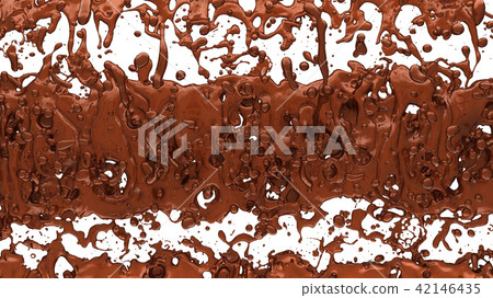 Melted chocolate or cocoa coffee splashes  42146435