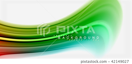 Rainbow fluid colors abstract background twisted liquid design, colorful marble or plastic wavy 42149027