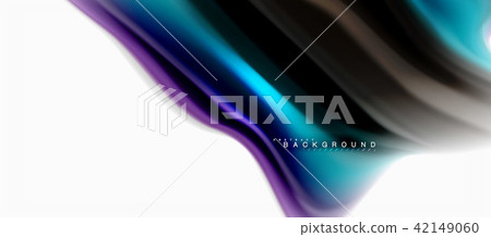 Fluid liquid mixing colors concept on light grey background, curve flow, trendy abstract layout Fluid liquid mixing colors concept on light grey background, curve flow, trendy abstract layout 42149060