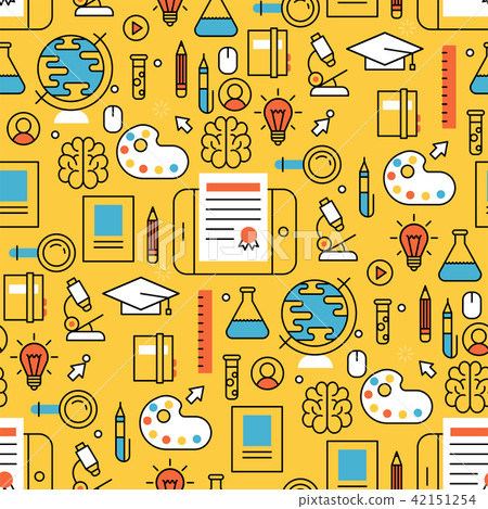 Learning Pattern Backround Online learning flat design distant education... - Stock Illustration ...