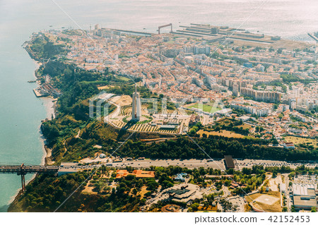 Aerial Airplane View Of Lisbon City In Portugal 42152453