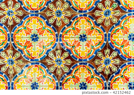 Ceramic Wall Texture Pattern In Lisbon, Portugal Ceramic Wall Texture Pattern In Lisbon, Portugal 42152462