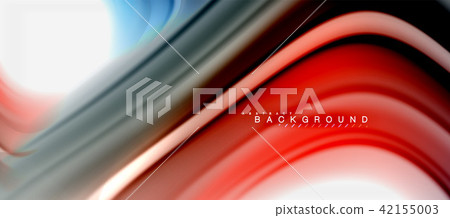 Rainbow fluid colors abstract background twisted liquid design, colorful marble or plastic wavy 42155003