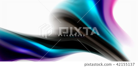 Fluid liquid mixing colors concept on light grey background, curve flow, trendy abstract layout Fluid liquid mixing colors concept on light grey background, curve flow, trendy abstract layout 42155137