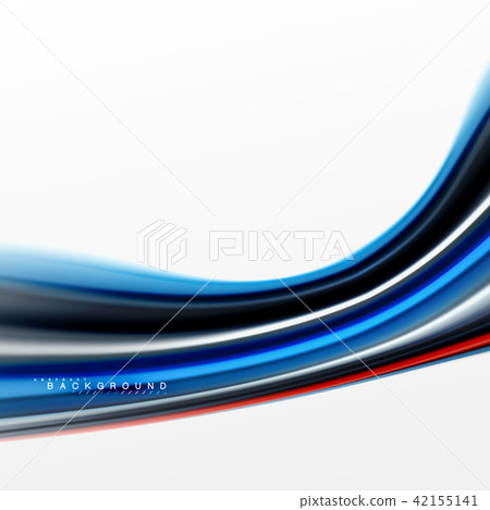 Fluid liquid mixing colors concept on light grey background, curve flow, trendy abstract layout 42155141
