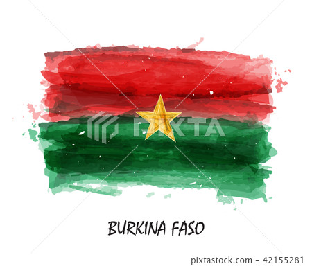 Realistic watercolor painting flag of Burkina faso Realistic watercolor painting flag of Burkina faso 42155281