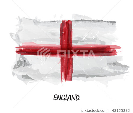 Realistic watercolor painting flag of England Realistic watercolor painting flag of England 42155283