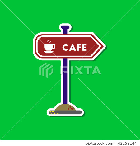 paper sticker on stylish background cafe sign paper sticker on stylish background cafe sign 42158144