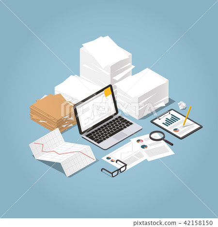 Isometric Paper Work illustration 42158150