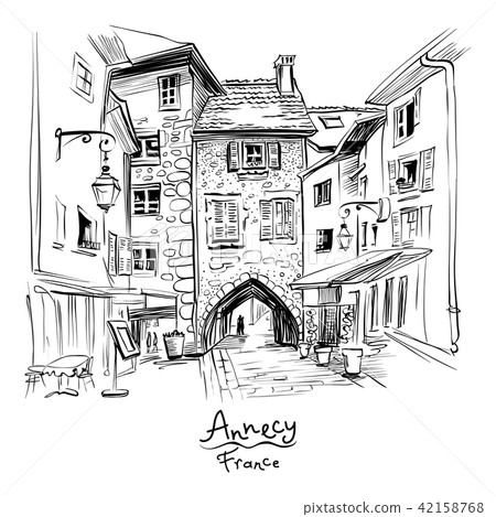 Sepulchre Gate in Old Town of Annecy, France 42158768