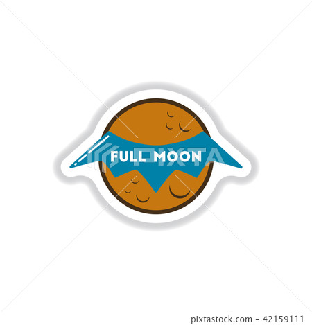 paper sticker on background of full moon bat 42159111