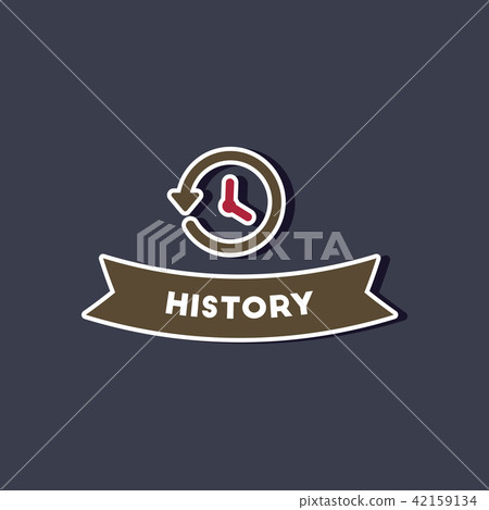 paper sticker on stylish background history lesson - Stock Illustration ...