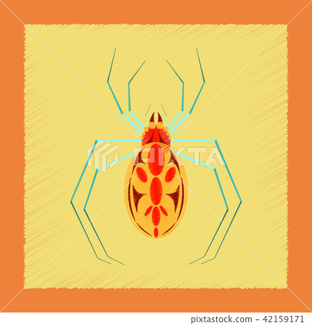 flat shading style icon halloween spider 42159171
