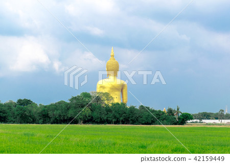 Behind biggest golden Buddha, Ang Thong, Thailand 42159449