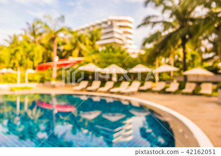 Abstract blur and defocused beautiful outdoor swimming pool in hotel and resort 42162051