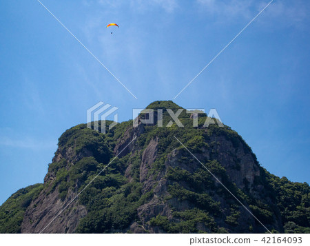 [伊豆半島地質公園]城山夏日風景[滑翔傘] 42164093