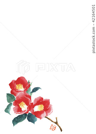 There is a stamp of New Year's card Tsubaki Ya 42164501